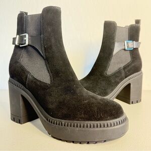 NEW Calvin Klein Women's Fayth Black Faux Suede Ankle Boot Women’s Size 9.5